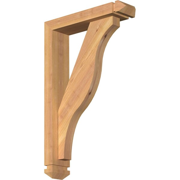 Ekena Millwork Funston Arts and Crafts Smooth Bracket w/ Offset Brace, Western Red Cedar, 3 1/2"W x 14"D x 22"H BKT0402X14X22FST03SWR - main
